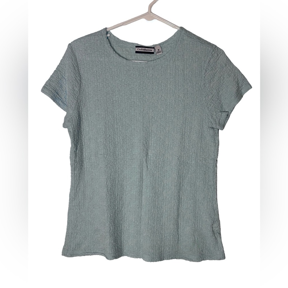 Croft &‎ Barrow Women's Light Blue Short Sleeve Top